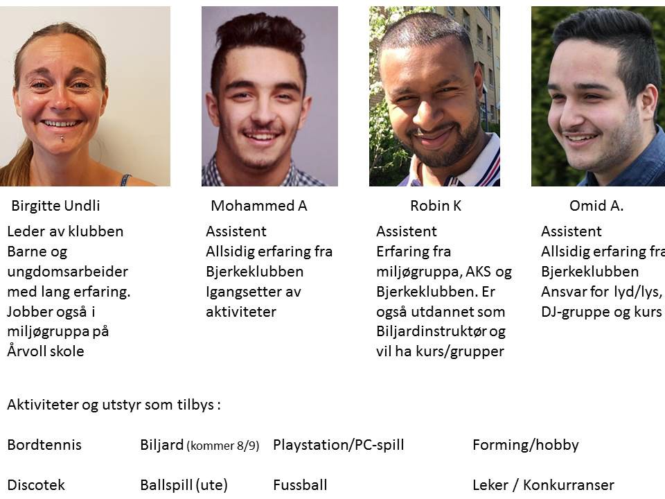 Foto: Bjerkeklubben ansatte Ansatte Bjerkeklubben